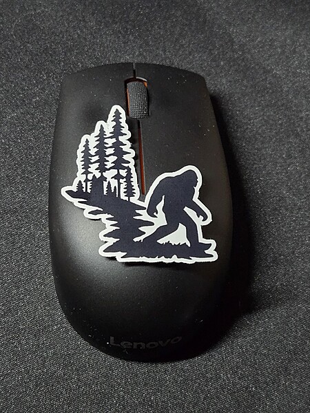 Black and White Sasquatch in the Woods Sticker