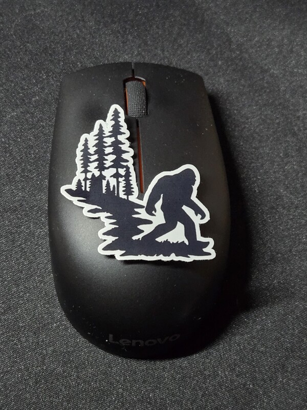 Black and White Sasquatch in the Woods Sticker