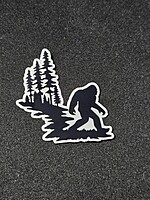 Black and White Sasquatch in the Woods Sticker