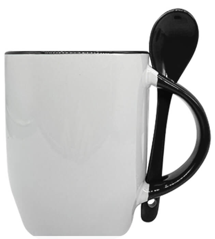 Mug Ceramic with Spoon, 350ml