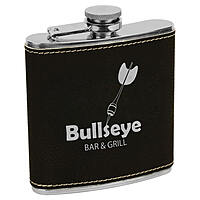 6 oz Leatherette Wrapped Flask