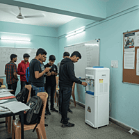 Durable Atlantis Blue floor standing water cooler with a drip tray. Durable Atlantis Blue floor standing water cooler with a drip tray.