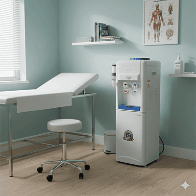 Atlantis Blue with child-safety locks on the hot water tap and energy-saving compressor.