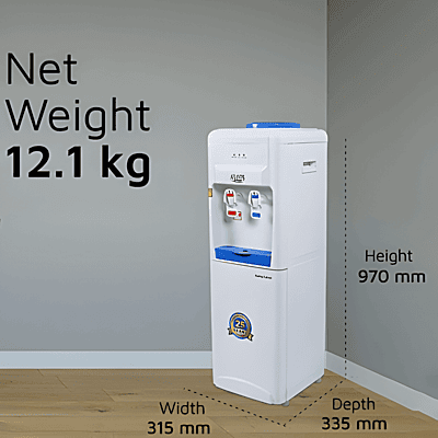 Professional Atlantis Blue hot and cold water dispenser for office breakrooms.