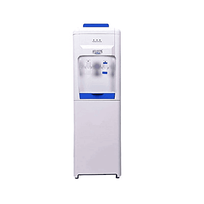 Atlantis brand upright water dispenser providing ambient and chilled water. Atlantis brand upright water dispenser providing ambient and chilled water.