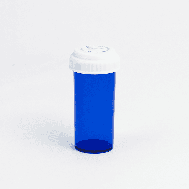 Blue Reversible Vials with Vet Caps 16 Dram – 240 Vials/Case