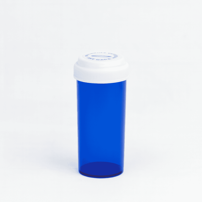 Blue Reversible Vials with Vet Caps 40 Dram – 130 Vials/Case