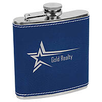 6 oz Leatherette Wrapped Flask