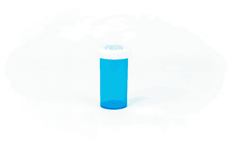 Push & Turn Child Resistant Veterinary Bottles - Blue - 13 dram