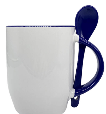 Mug Ceramic with Spoon, 350ml