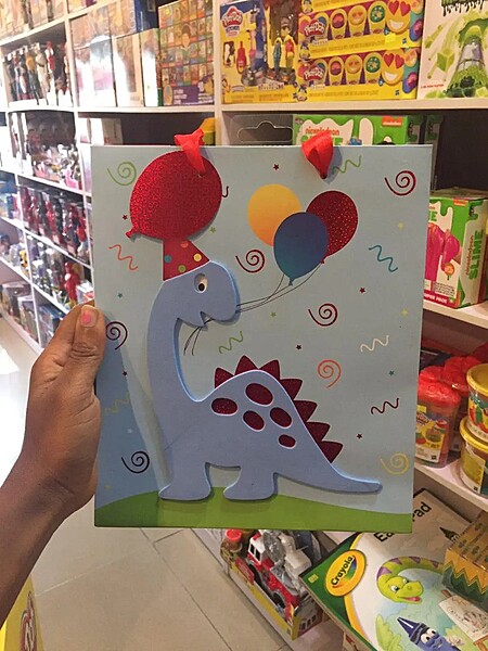 Blue 3D Dinosaur Gift Bags - Medium