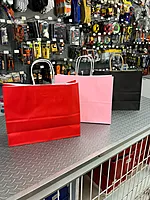 Bolsa Lisa Kraft con Agarradera Rosa Ancha 12"x4.5"x10" M