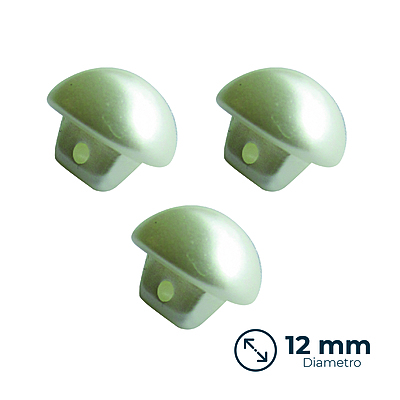 Boton Imitacion Perla Beige #12mm Paquete X 144 Unidades