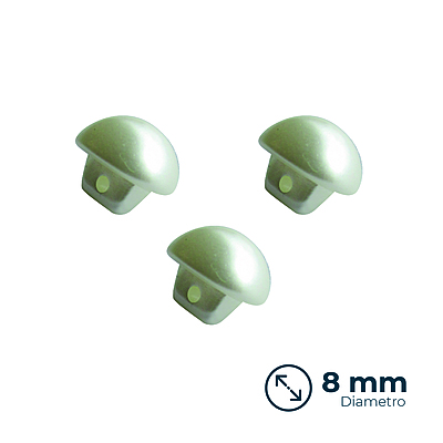 Boton Imitacion Perla Beige #8mm Paquete X 144 Unidades