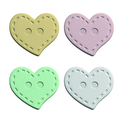 Boton Infantil Corazon paquete x 50 unidades colores surtidos