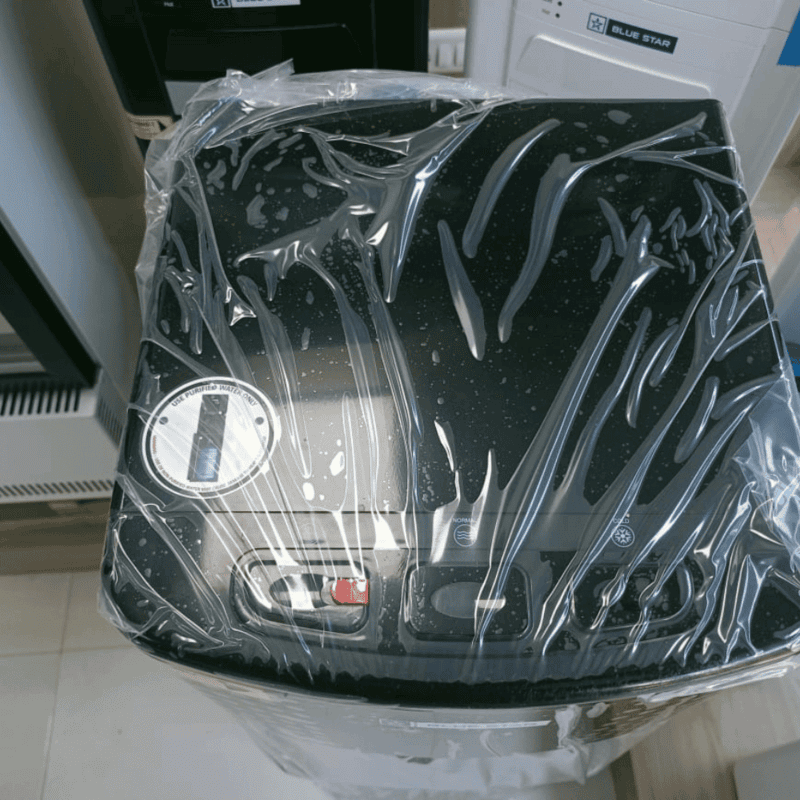 Close-up of the control panel and taps on a Blue Star BL1HPCGA water dispenser.