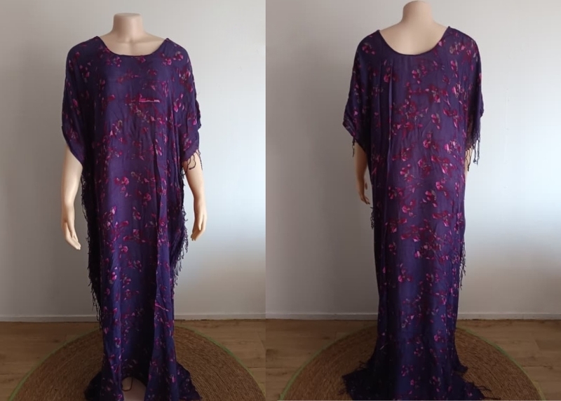 Boubou cotton violet-rose