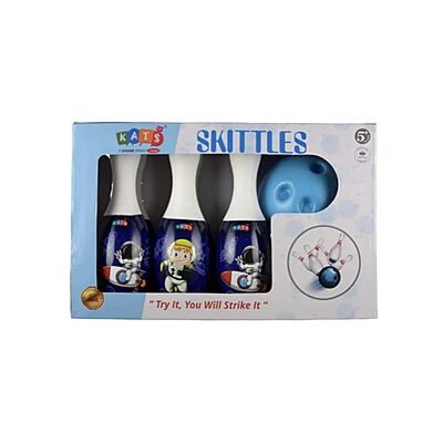 Bowling Set Box Jumbo Size with 6 Pins & 1 Sliding Ball | Space Theme