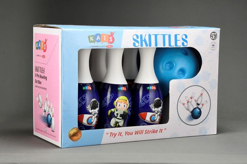 Bowling Set Box Jumbo Size with 6 Pins & 1 Sliding Ball | Space Theme