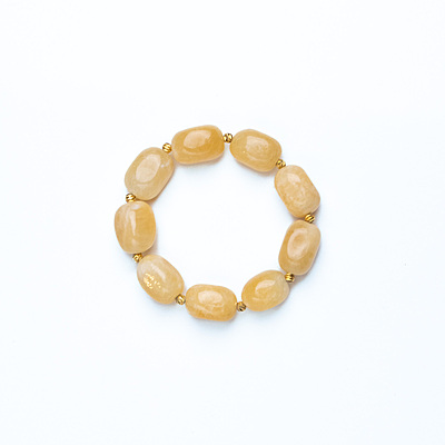 Bracelet Yellow Jade Unshaped Big