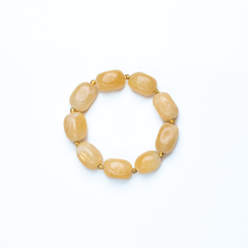 Bracelet Yellow Jade Unshaped Big