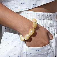 Bracelet Yellow Jade Unshaped Big