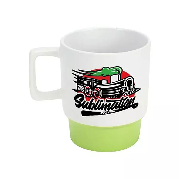 Printed White Mug with Bottom Color Clay