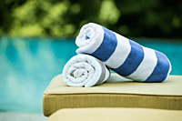 Breeze American Luxury Pool Towel, Gray Stripes, 35" x 70" 21 Lb.