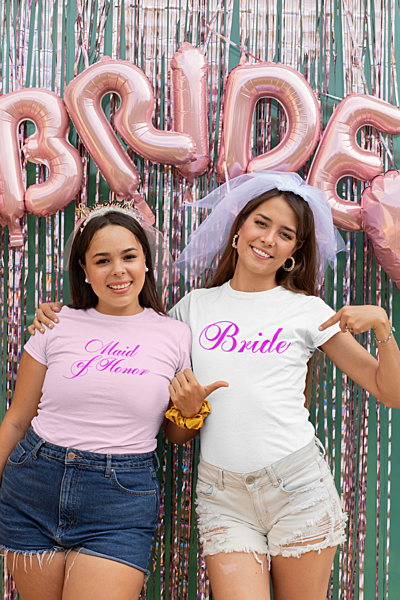 Bride & Maid of Honor T-Shirt Set – Bachelorette Party & Bridal Shower Shirts