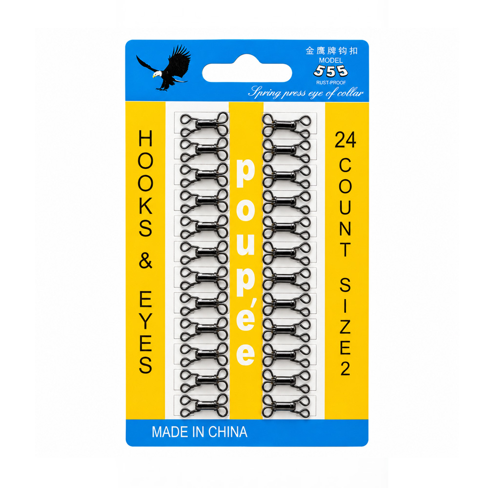 Broche De Enganche # 2 Negro Caja X 36 Unidades X 24 Unidades