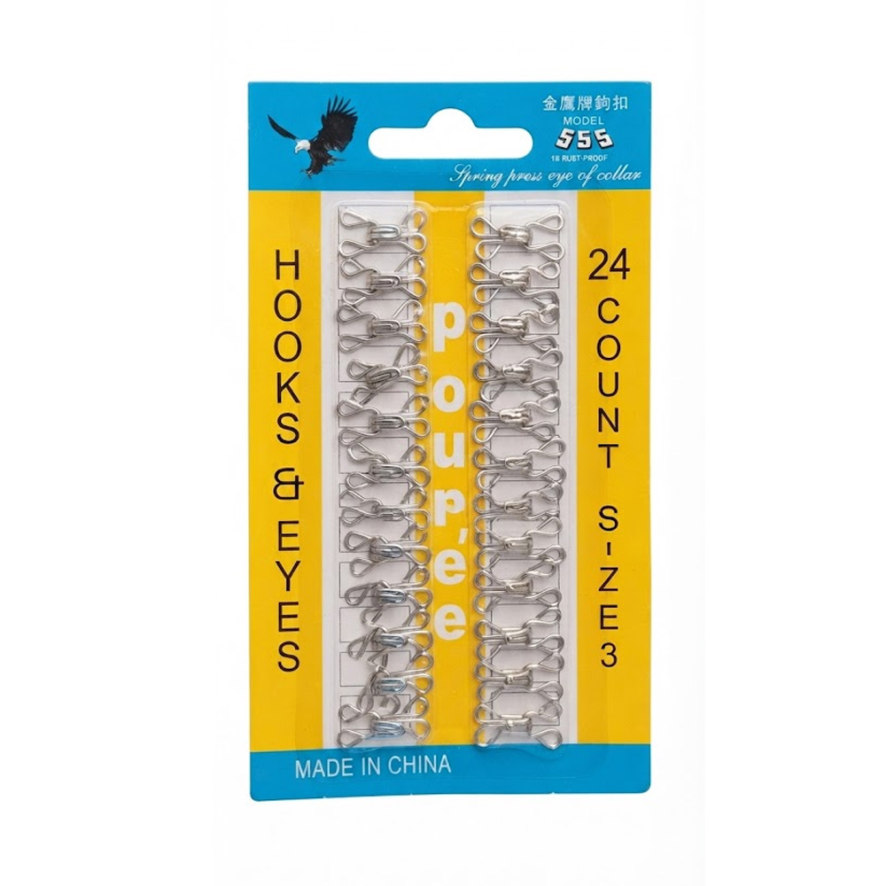 Broche Gancho Brasier # 3 Niquel Caja X 36 Cartones