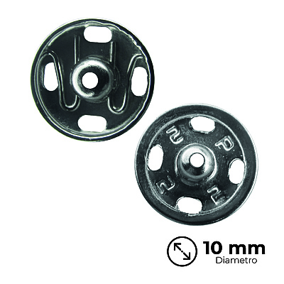 Broche Presión Brass Níquel 10mm Caja por 144 Unidades Broche Presión Brass Níquel 10mm Caja por 144 Unidades