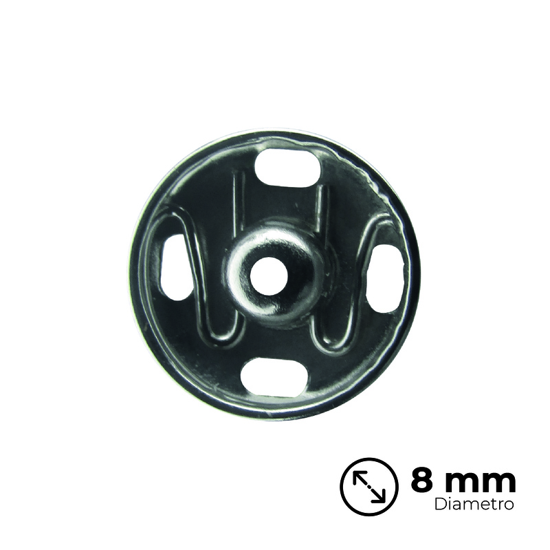 Broche Presión Brass Níquel 08mm Caja por 144 Unidades Broche Presión Brass Níquel 08mm Caja por 144 Unidades