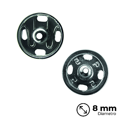 Broche Presión Brass Níquel 08mm Caja por 144 Unidades Broche Presión Brass Níquel 08mm Caja por 144 Unidades
