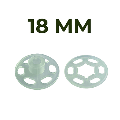 Broche Presión Plástico Transparente 18mm Caja por 72 Unidades