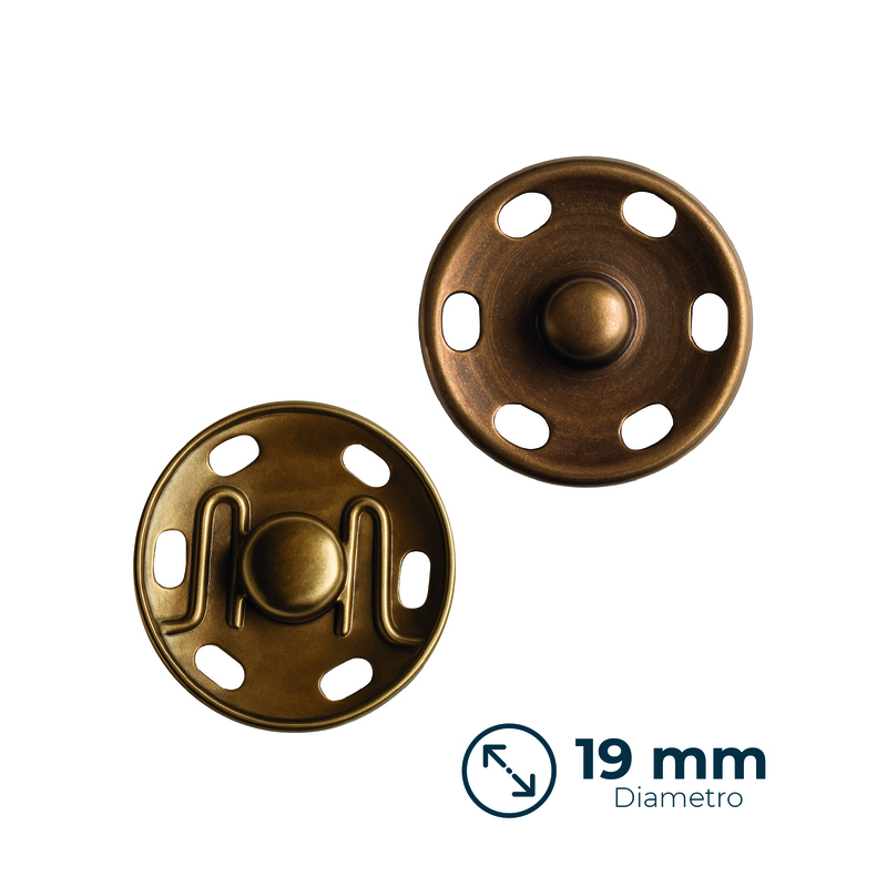 Broche Presión 19mm Bronce paquete x 100 Unidades Broche Presión 19mm Bronce paquete x 100 Unidades