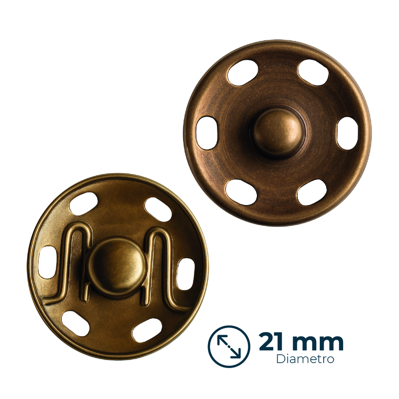 Broche Presión 21mm Bronce paquete x 100 Unidades Broche Presión 21mm Bronce paquete x 100 Unidades