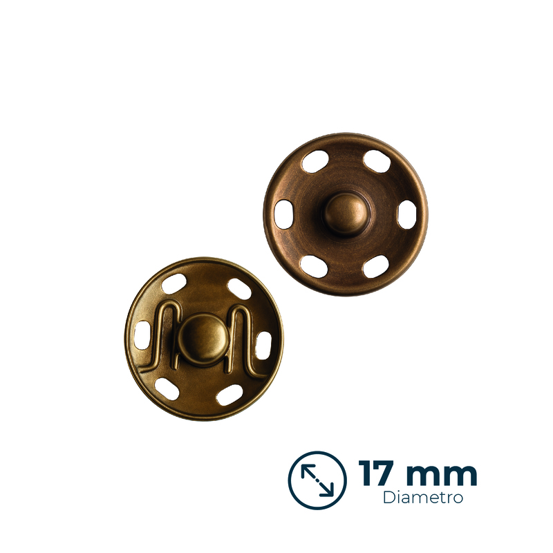 Broche Presión 17mm Bronce paquete x 100 Unidades Broche Presión 17mm Bronce paquete x 100 Unidades
