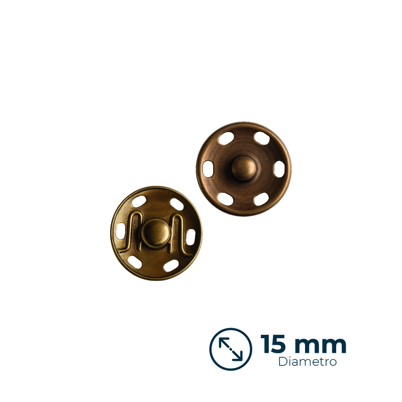 Broche Presión 15mm Bronce paquete x 100 Unidades Broche Presión 15mm Bronce paquete x 100 Unidades