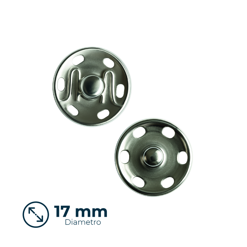 Broche Presión 17mm Níquel paquete x 100 Unidades Broche Presión 17mm Níquel paquete x 100 Unidades