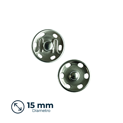 Broche Presión 15mm Níquel paquete x 100 Unidad