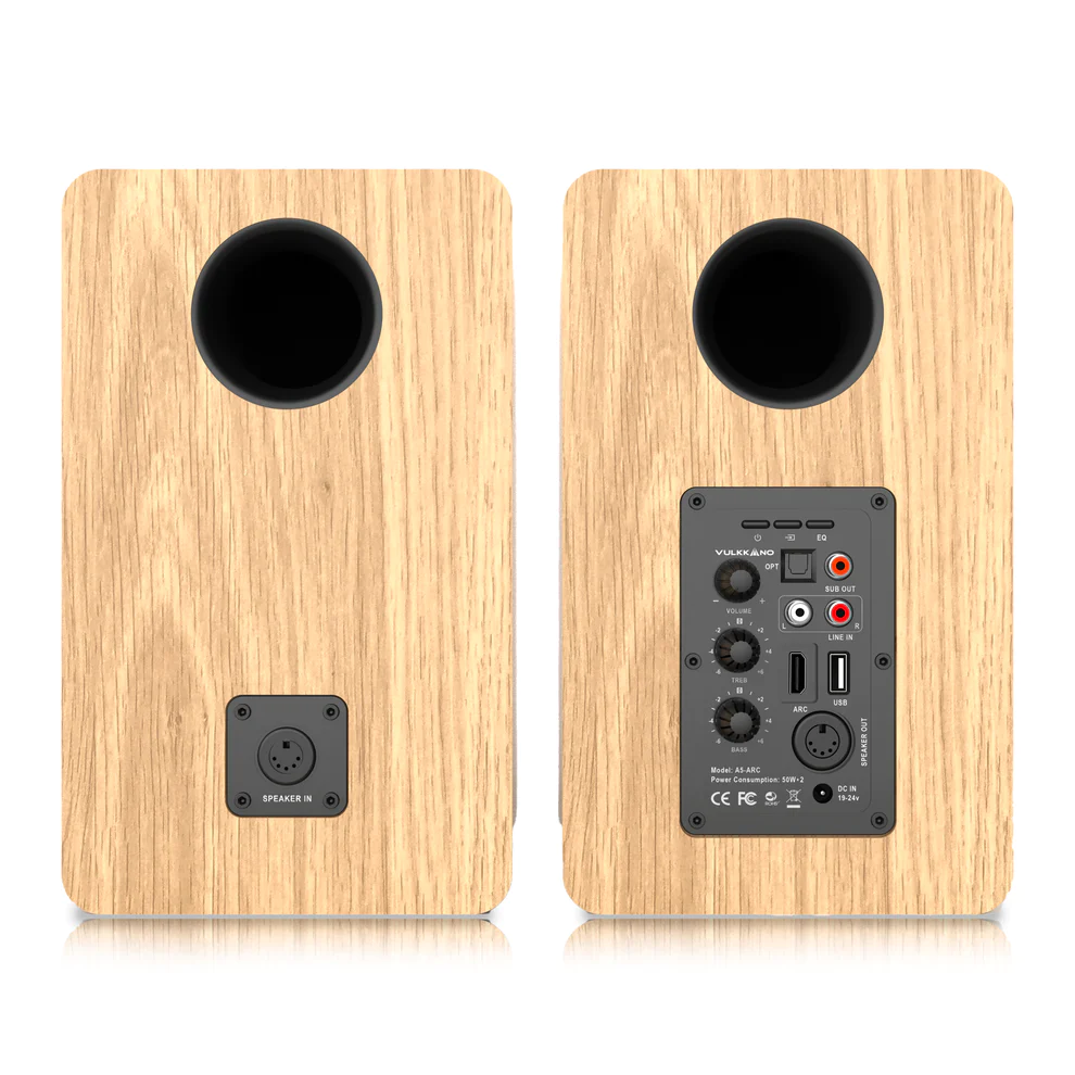 VULKKANO A5 ARC Active Bookshelf Speakers - Brown