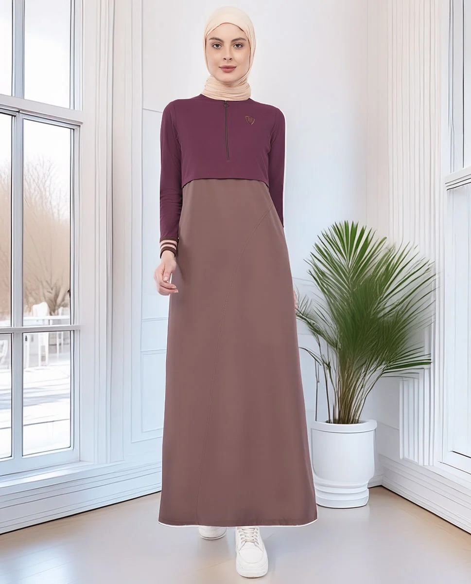 BROWN AND MAROON JILBAB