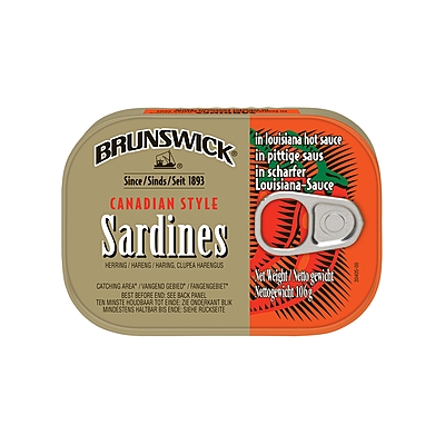 25354 Brunswick Sardines In Louisiana Hot Sauce 106g X 12