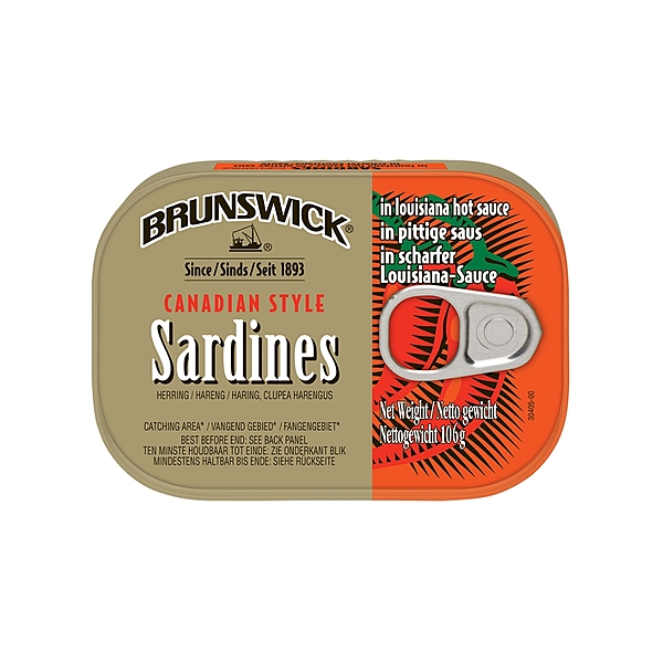 25354     Brunswick Sardines In Louisiana Hot Sauce 106g X 12