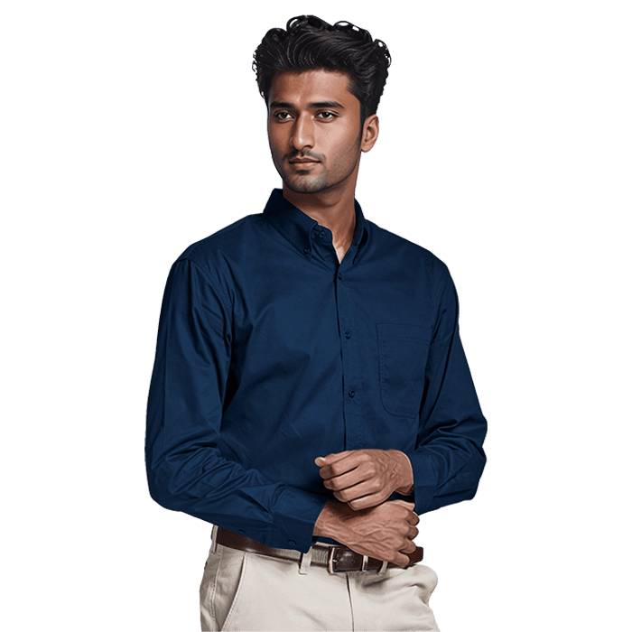 Brushed Cotton Twill Long Sleeve Lounge Shirt