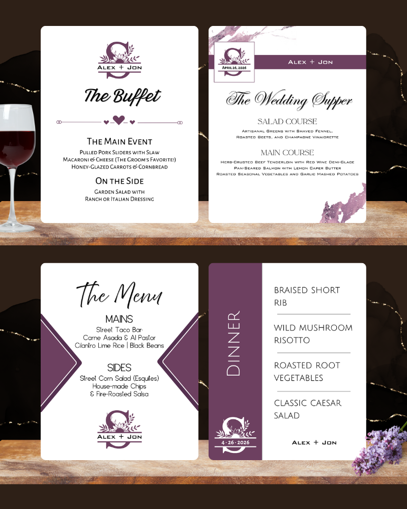 Buffet Menu Easel - 8x10"