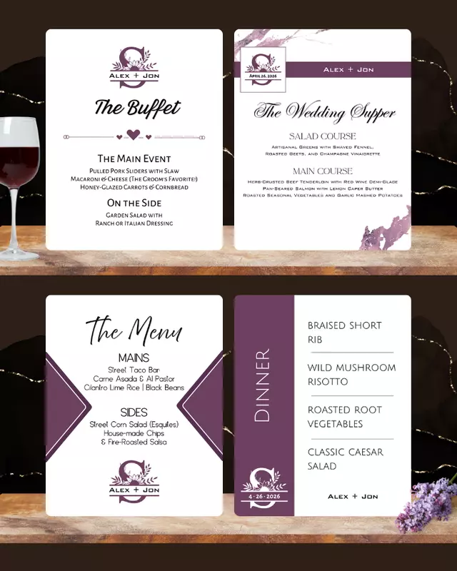 Knot Series Dining Easel Signs