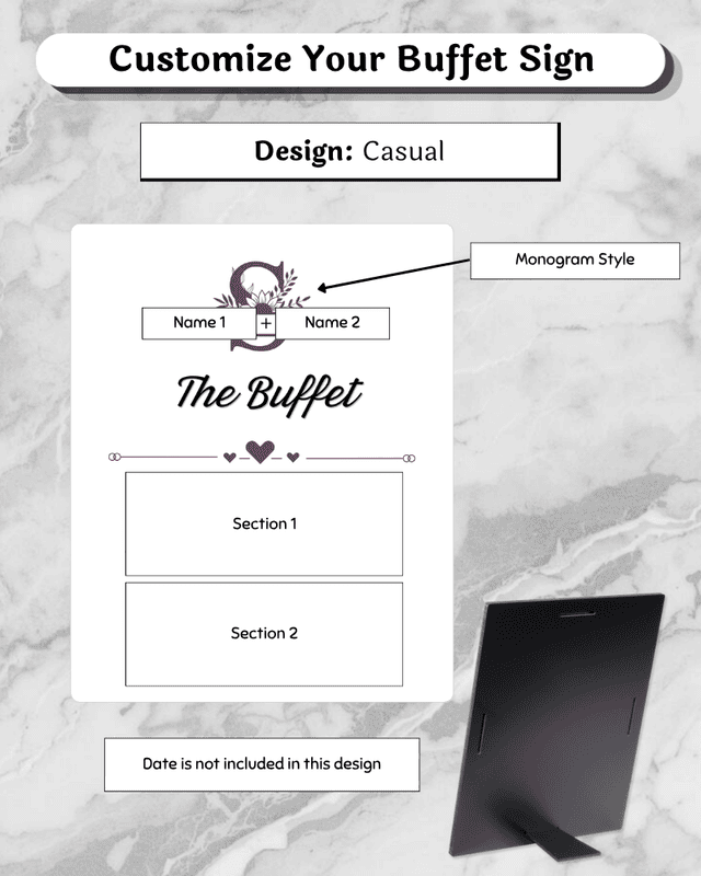 Buffet Menu Easel - 8x10"