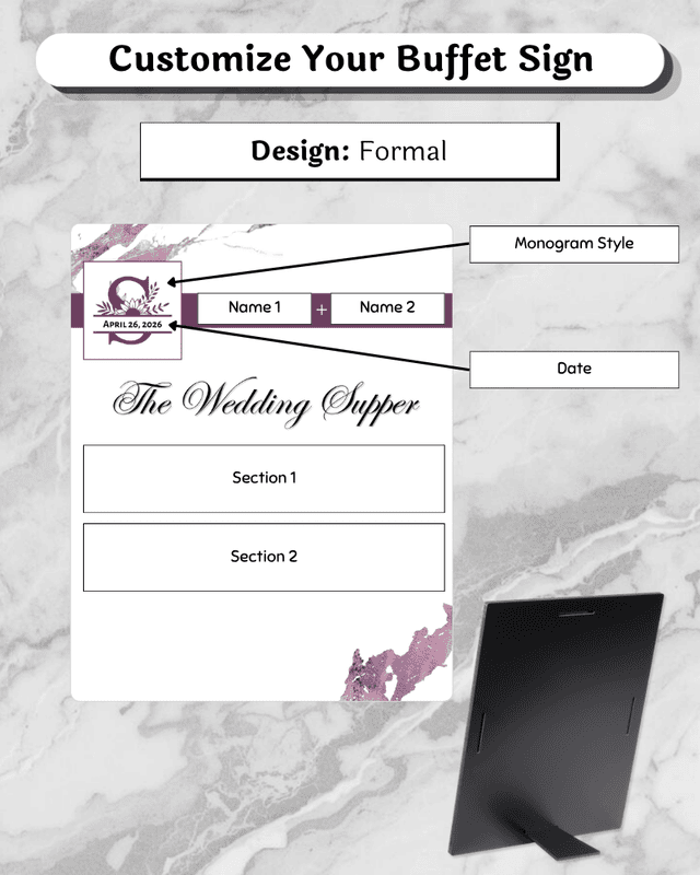 Buffet Menu Easel - 8x10"